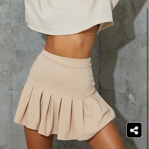 Tan ruffle skater skirt